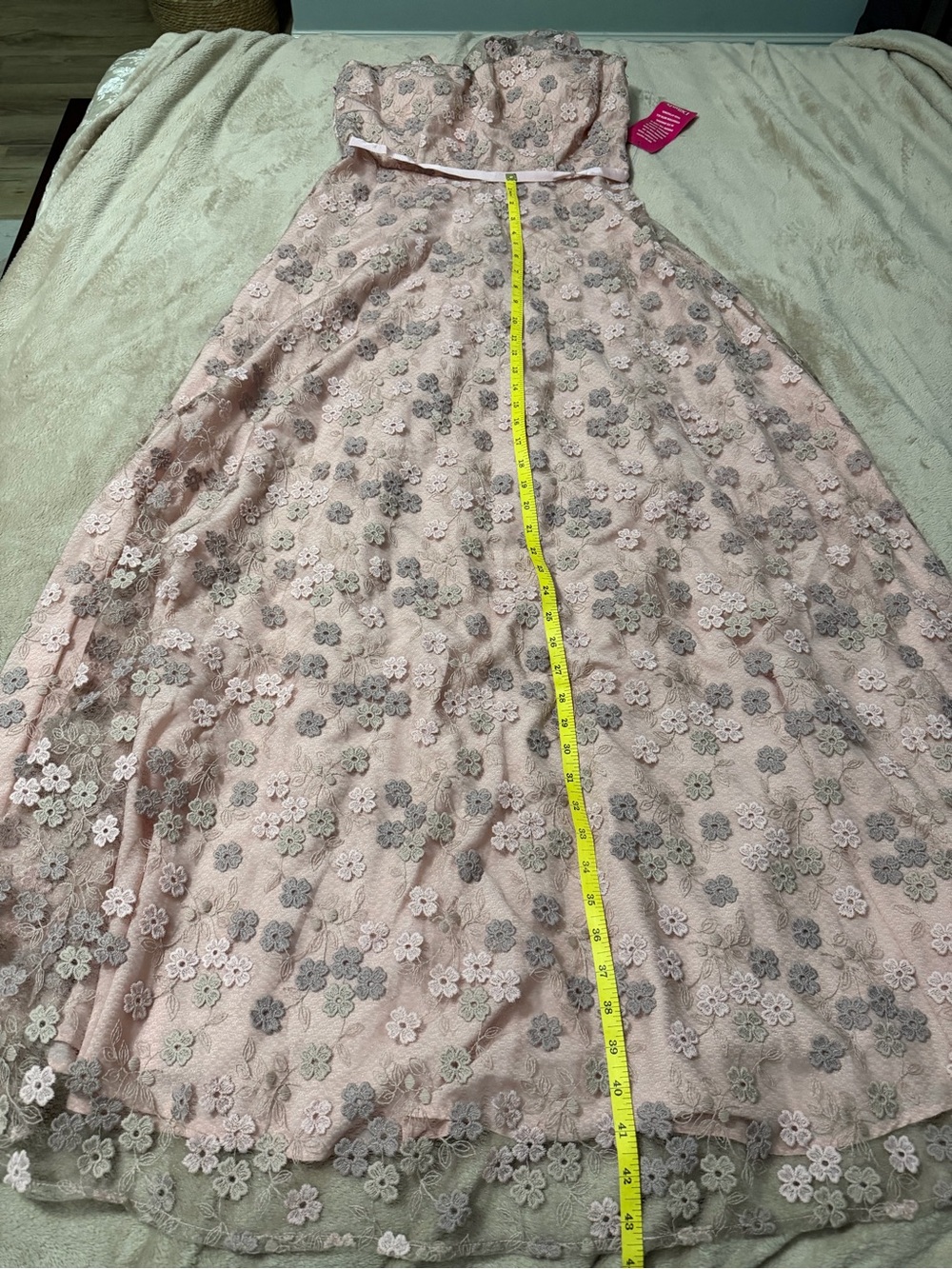 Karl Lagerfeld Blush Pink Floral Lace Maxi Skirt